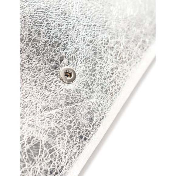 Balenciaga Papier Metallic Silver Arena Leather Envelope - Picture 5 of 6